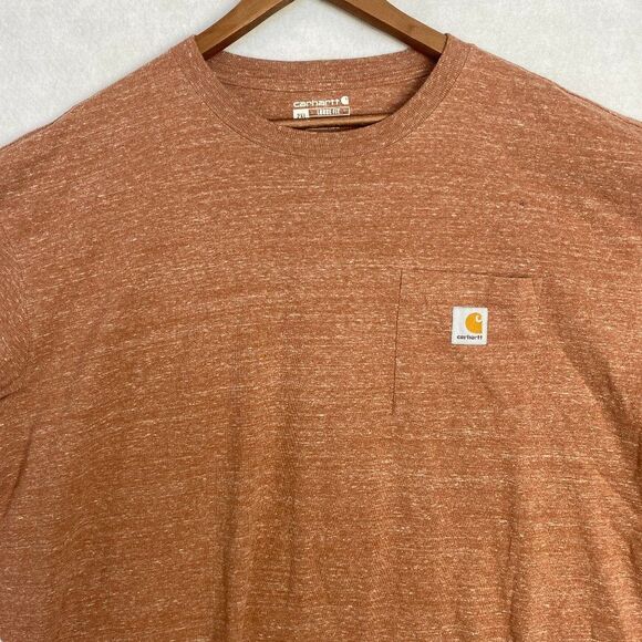 Carhartt Shirt Men Size XXL Orange Burnt Workwear Pocket Basic Logo Tee USA - Picture 1 of 7